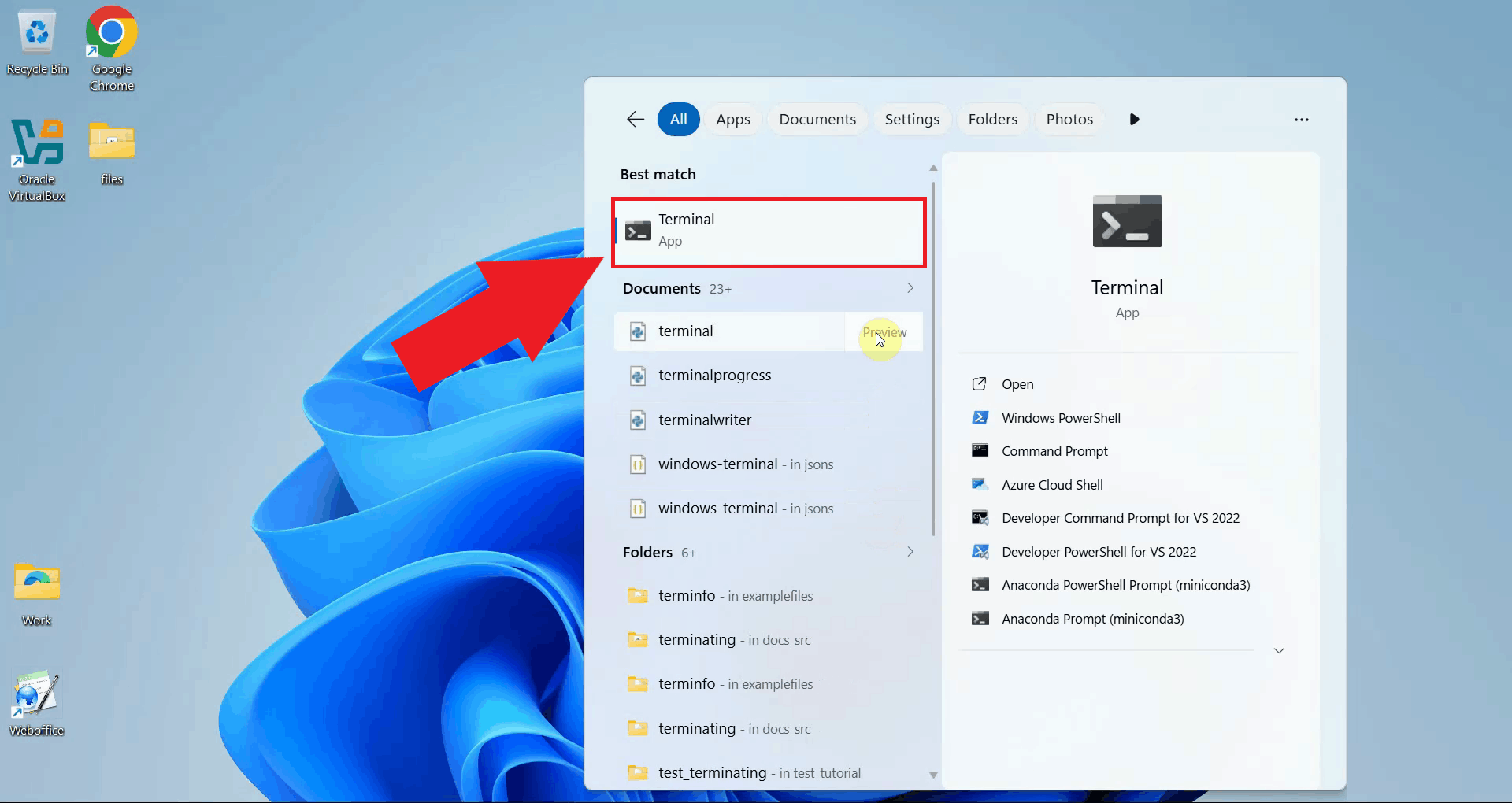 Open terminal window