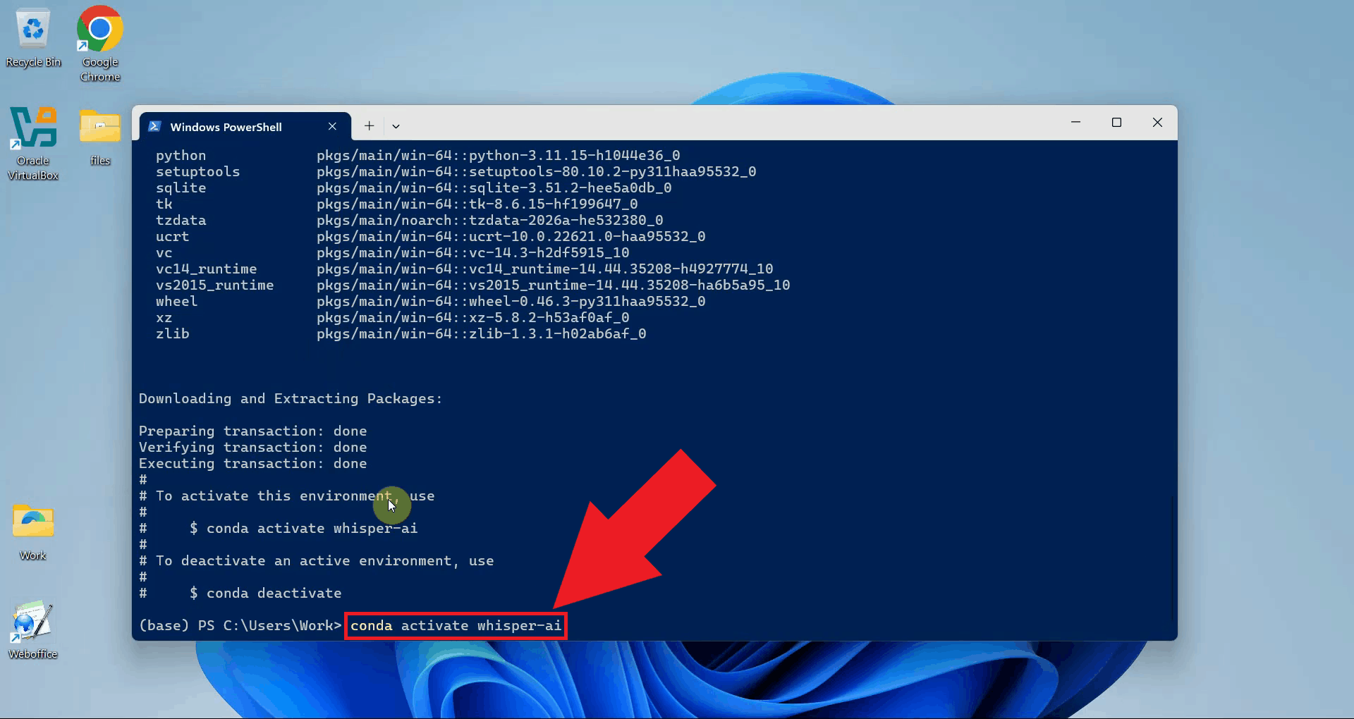 Activate environment