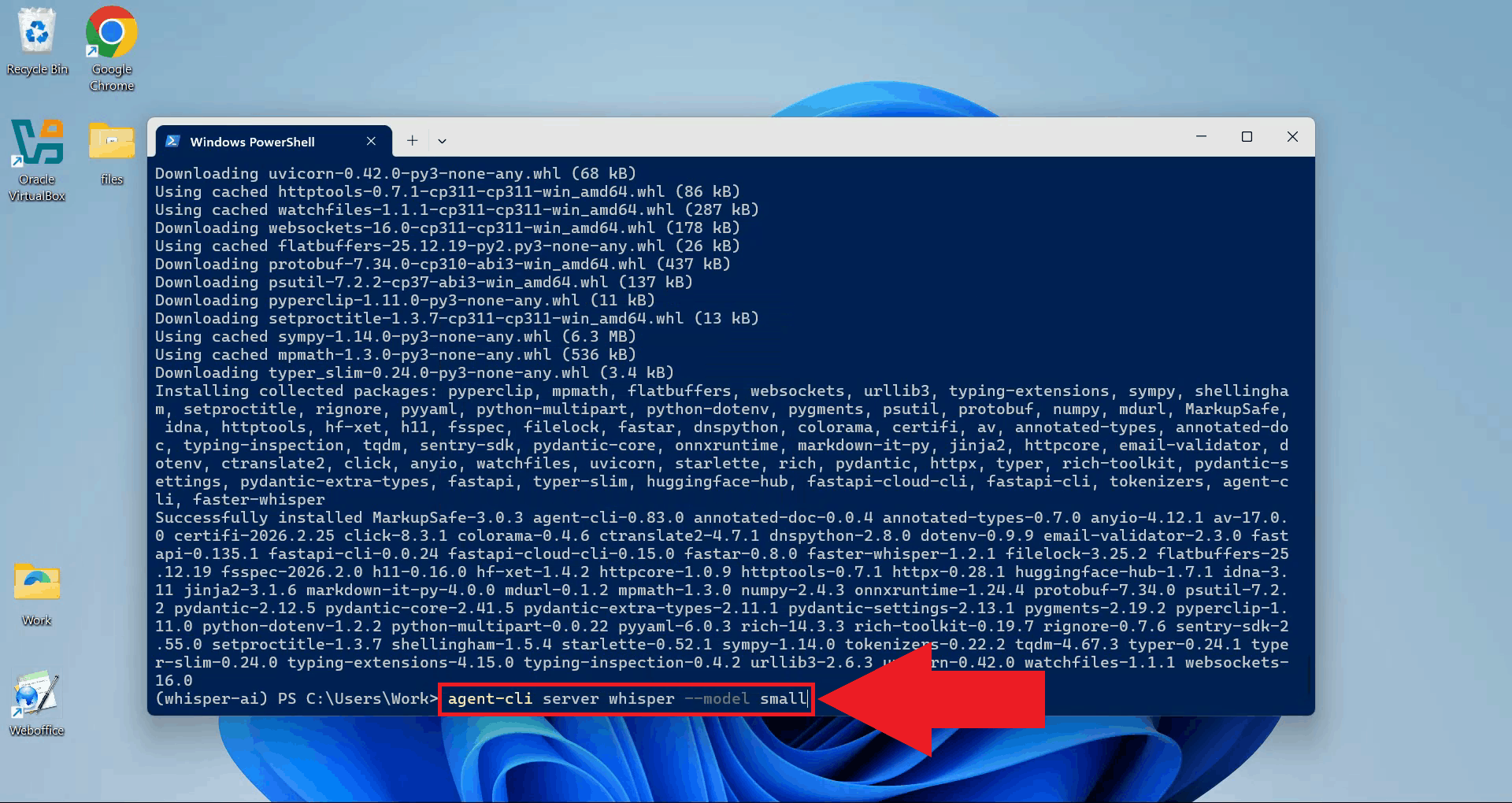 Start Whisper server