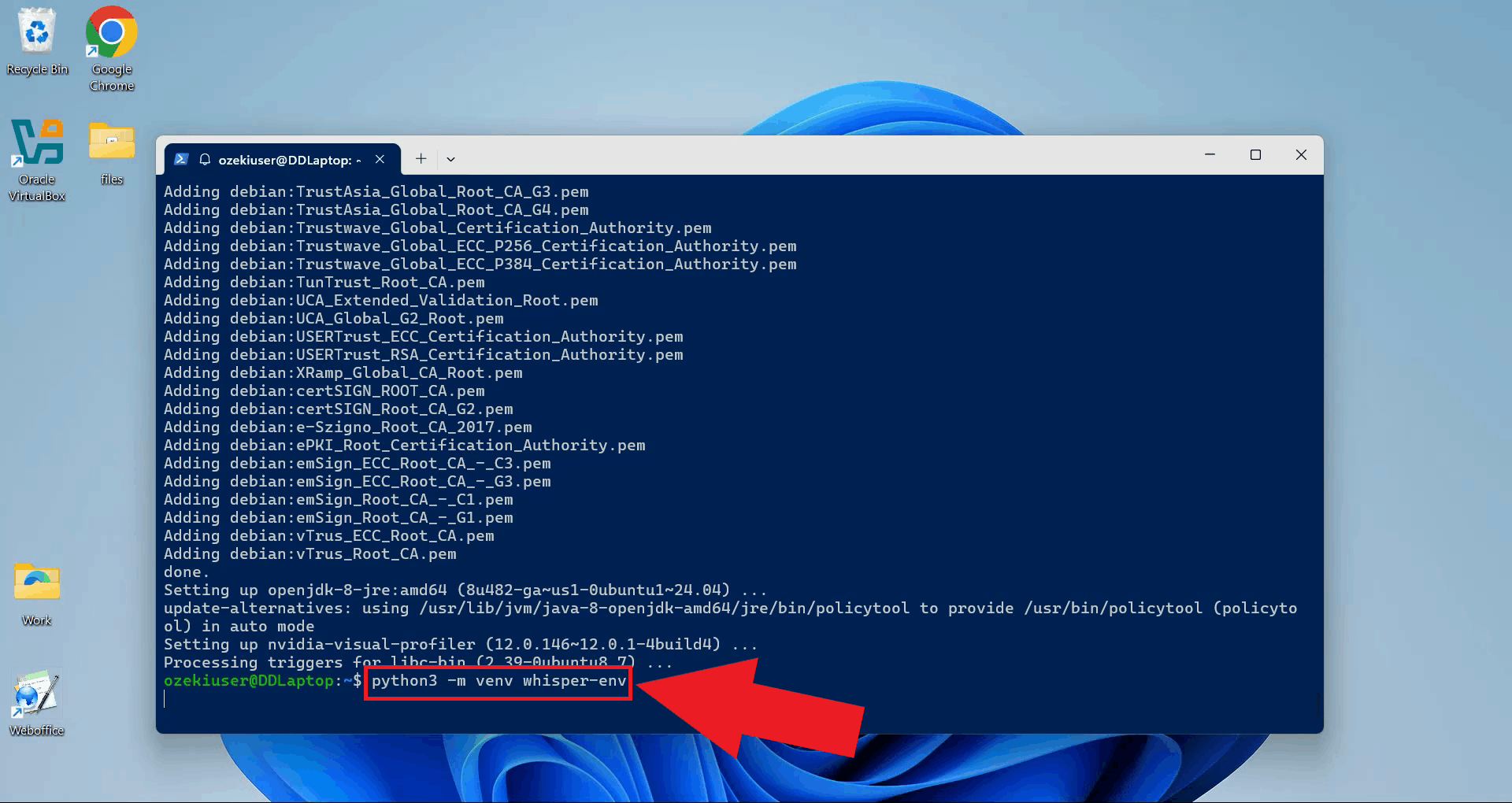 Create Python virtual environment