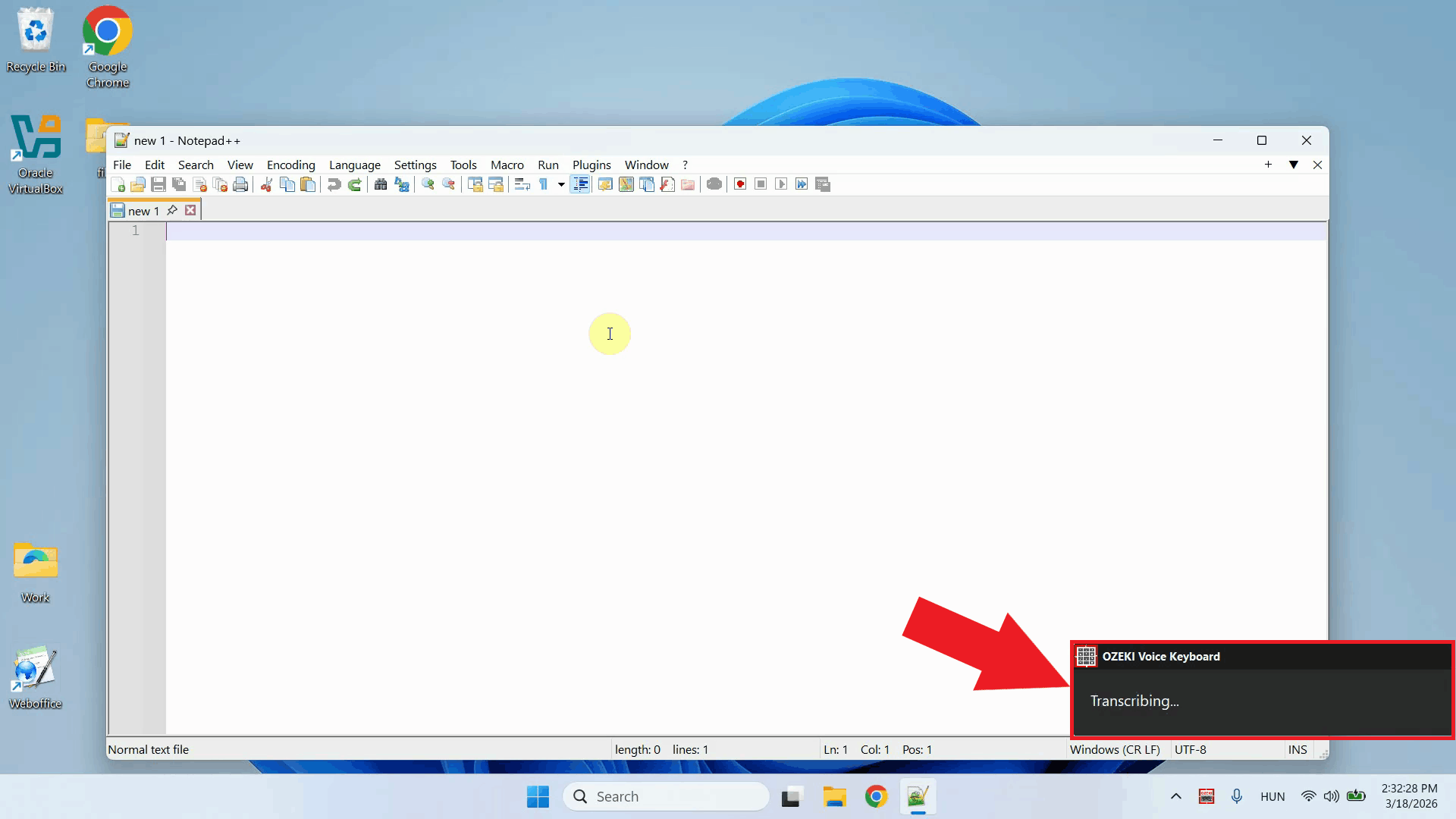 Use speech-to-text transcription