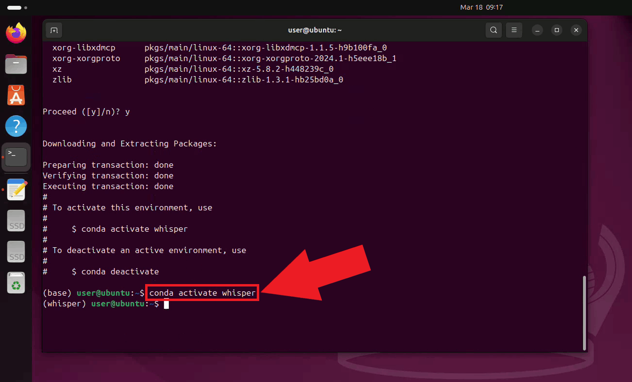 Activate Conda environment