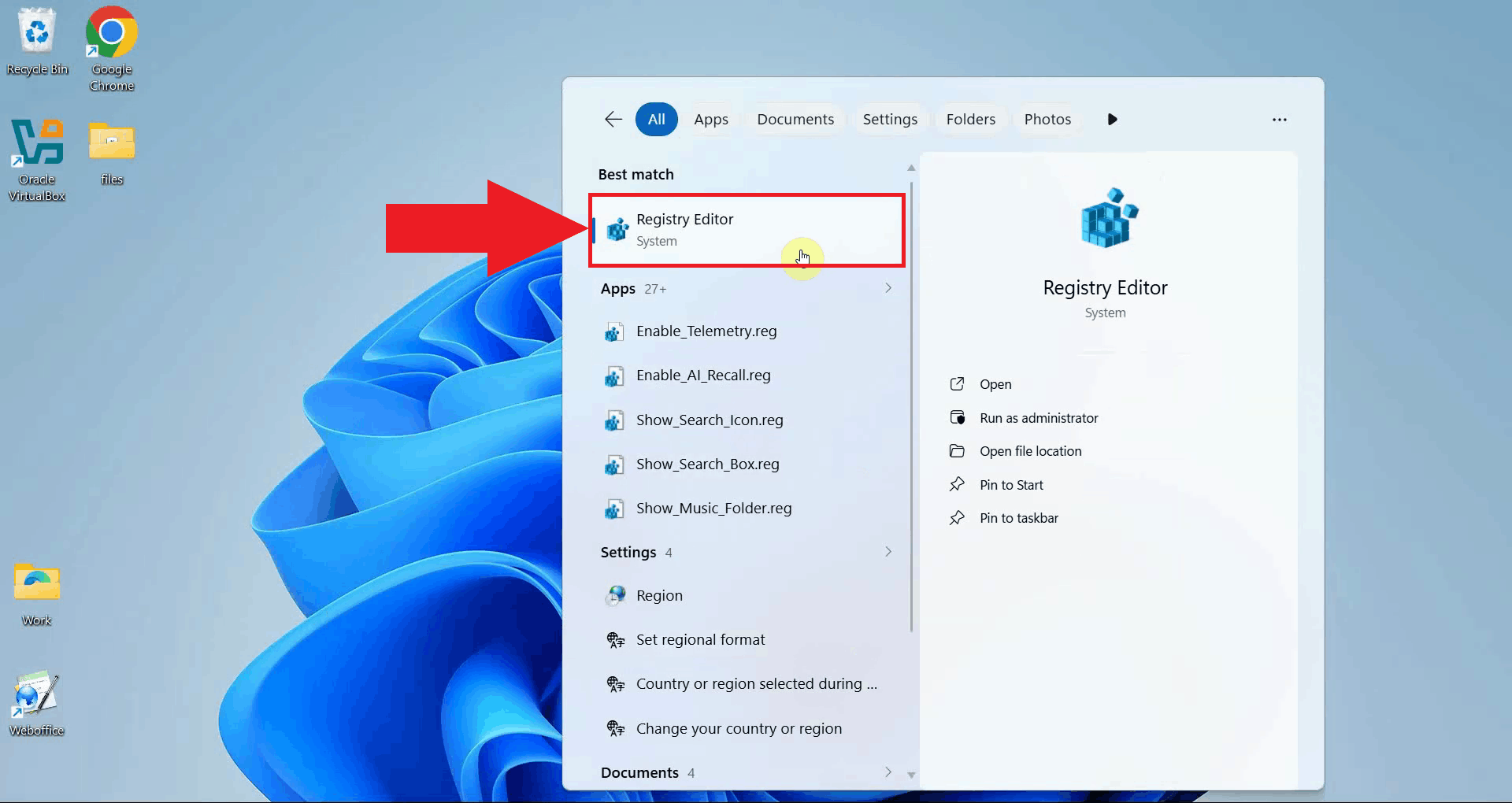 Open Windows Registry Editor