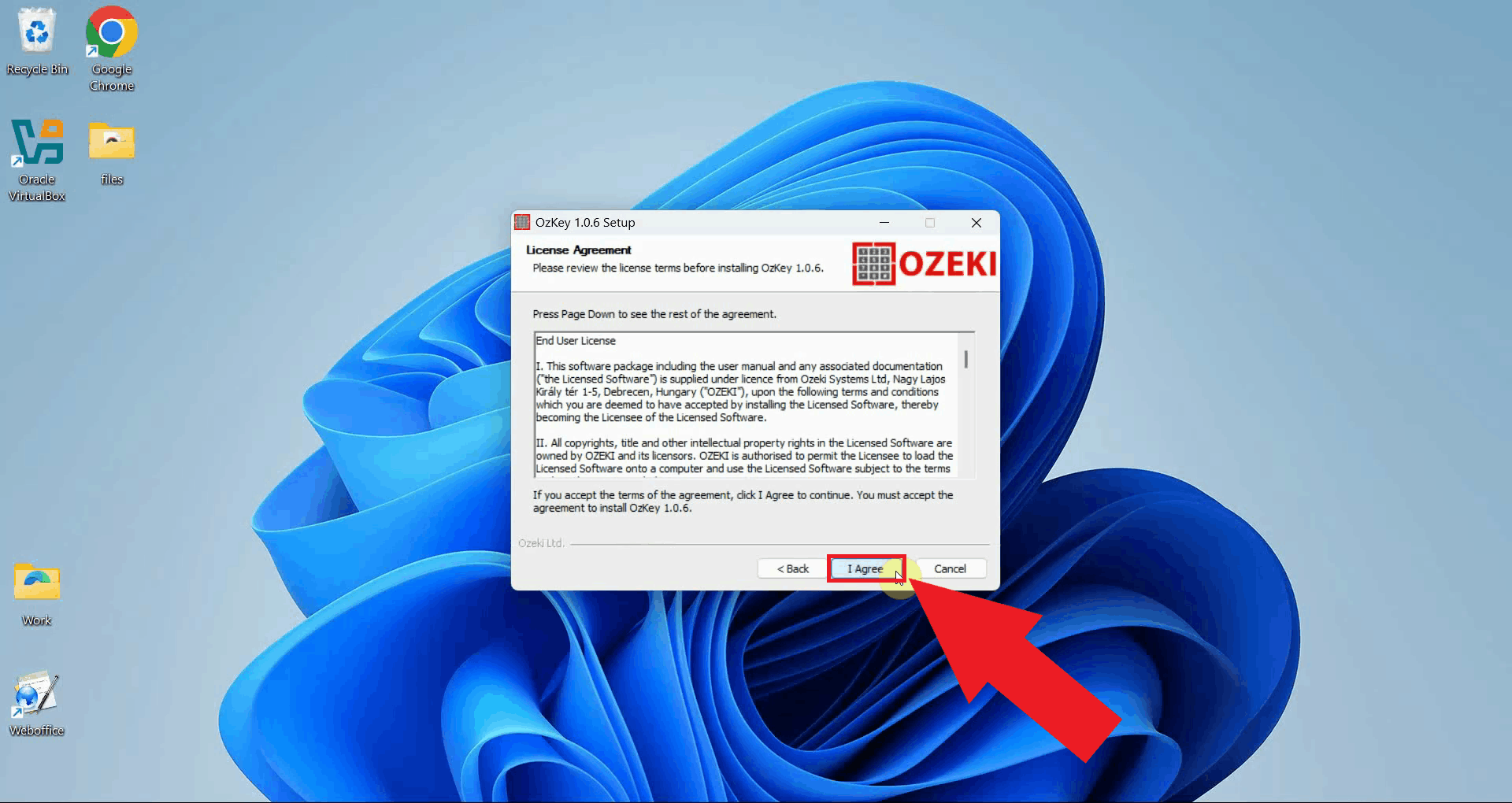 Accept license agreement