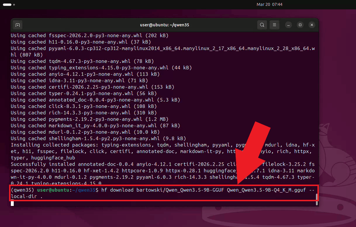 Download LLM model using Hugging Face