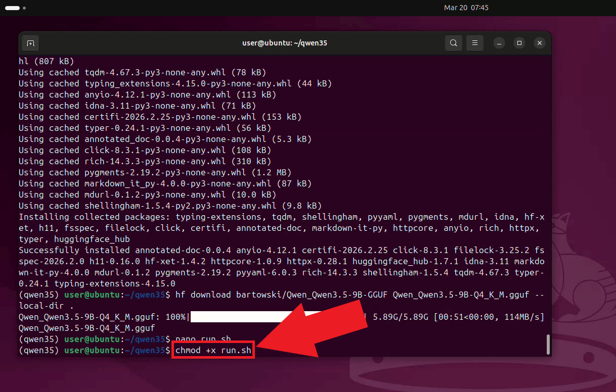 Make runner script executable