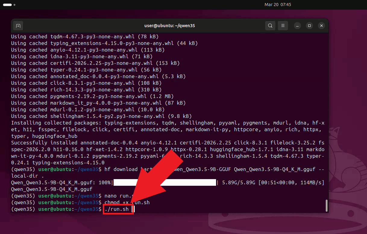 Start LLM runner script