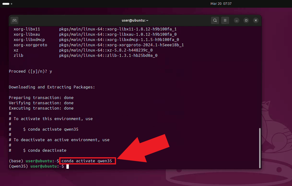 Activate Conda environment