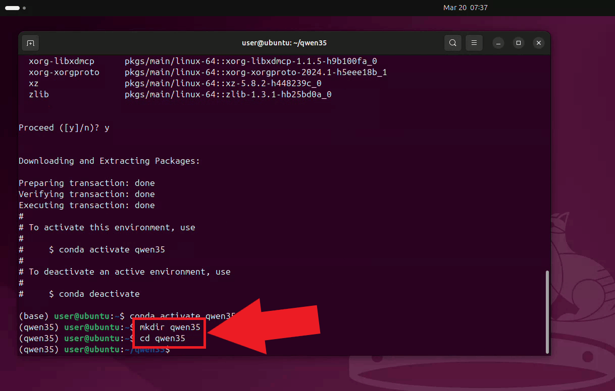 Create and navigate to qwen directory