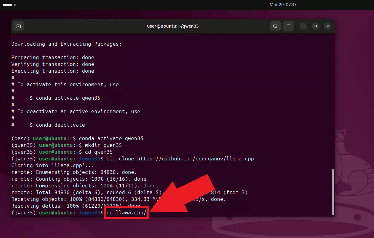 Navigate to the cloned LLama folder