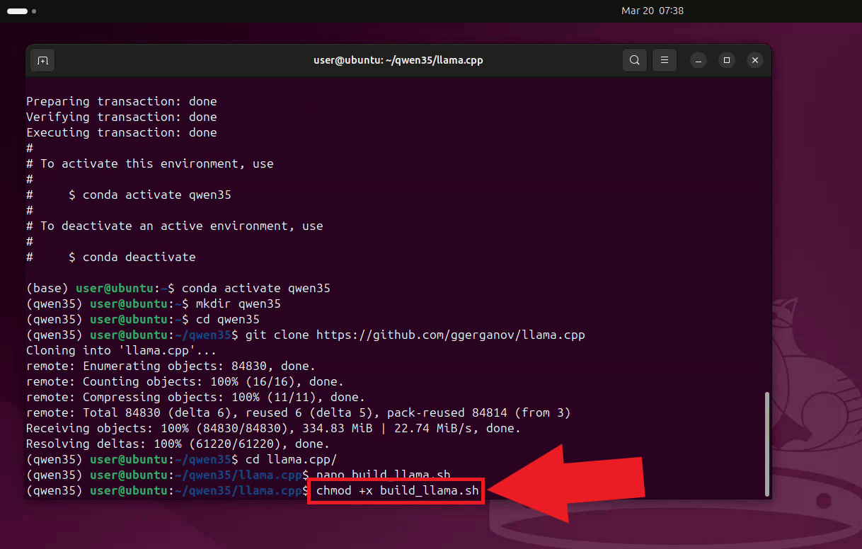 Make script executable