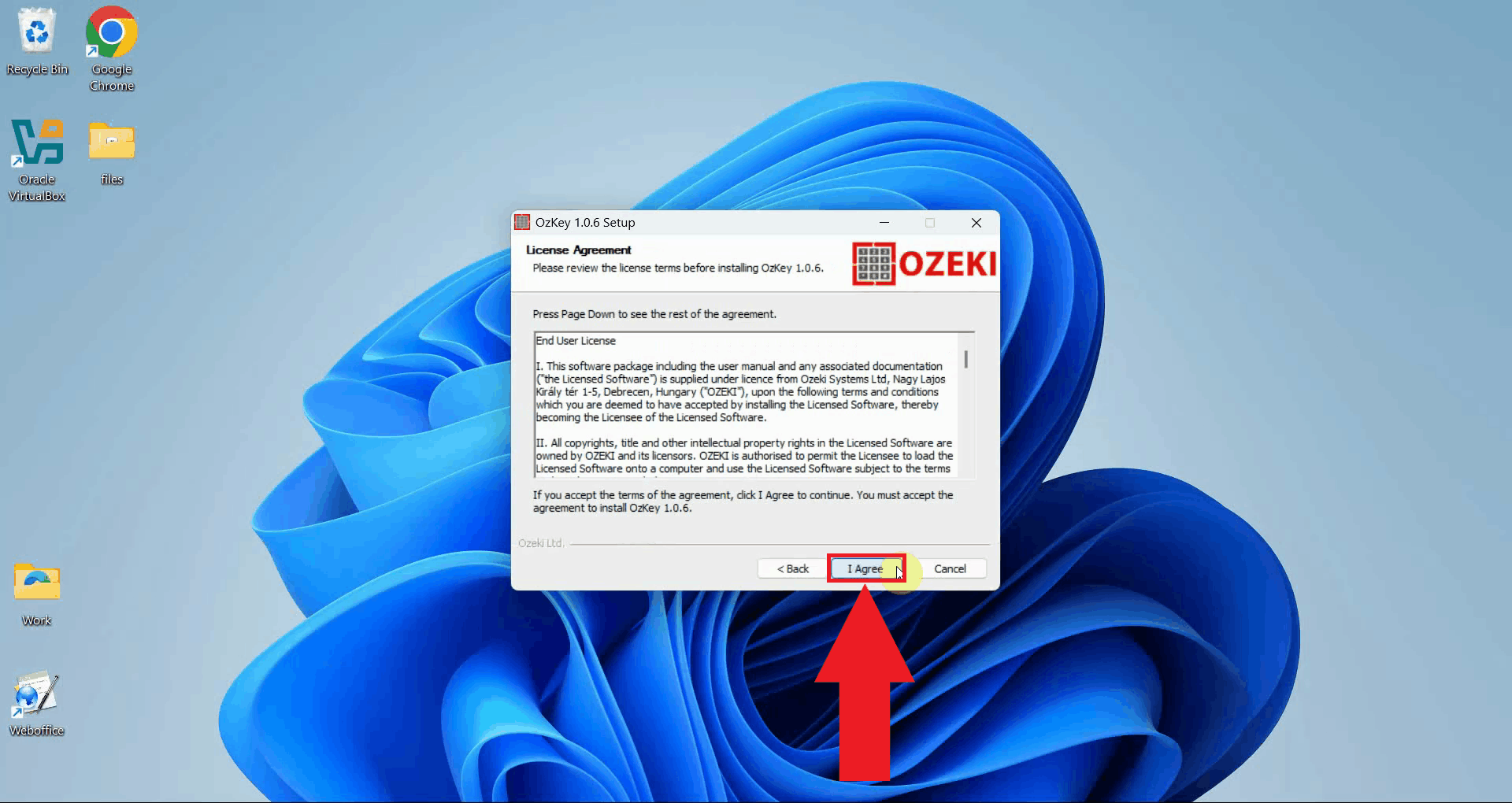 Accept license agreement